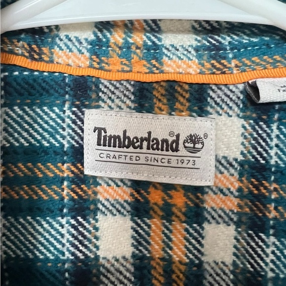 Timberland Men's Large Green Lumberjack Flannel Button-Up Shirt! Size Medium - Picture 9 of 12